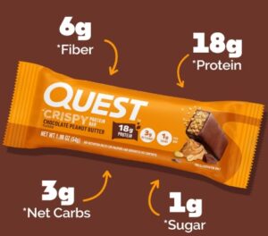 Barra Proteina Quest Crujiente sabor Chocolate Peanut Butter